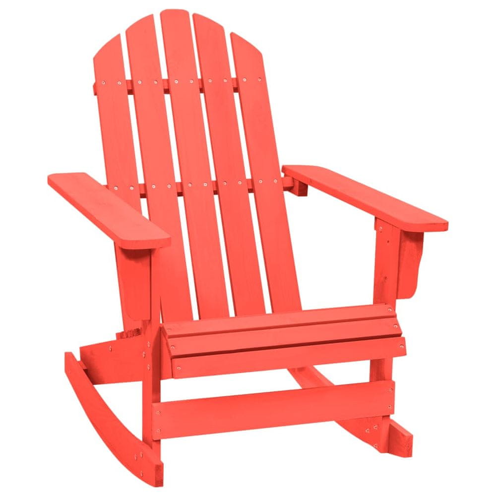 Vidaxl Záhradná hojdacia stolička Adirondack jedľový masív červená